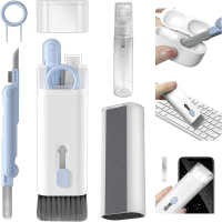 7 In 1 Computer Keyboard Cleaner Brush Kit Earphone Cleaning Pen Keycap Puller For AirPods Headset Laptop PC Tablet Camera Phone