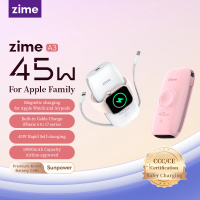 Zime 3-in-1 Portable Wireless Charger 10000mAh Power Bank with Ring Stand Compact Size for Apple Series and Apple Watch Charging