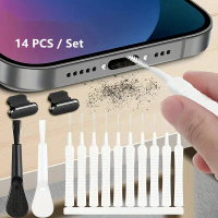 14Pcs Phone Port Cleaning Tool Kit, Lightning & Type-C Charging Port Cleaner Brush Set For IPhone/Android,Small Electronics