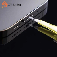 1/3/5Pcs 2 in 1 Adjustable Phone Charge Port Cleaning Brush Cleaner for Earphone , Keyboard , Tablet , Camera Brushes
