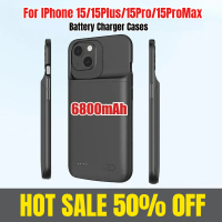 6800mAh Battery Charger Cases for IPhone 15/15Plus/15Pro/15ProMax Power Bank Case Black/blue