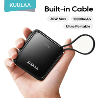 KUULAA 35W Mini Power Bank 10000mAh Built-In USB-C Cable Pocket-Sized Smaller Fast Charging Portable For iPhone 17 Samsung S25