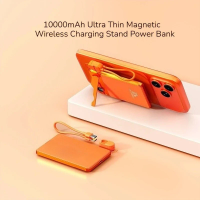 10000mAh Ultra Thin Wireless Charging Stand Power Bank PD 20W Bidirectional Fast Charging With Lanyard