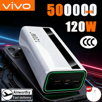 ViVO 500000mAh 120W Power Bank For Xiaomi Large Capacity Super Fast Charge External Battery Portable Power Bank For Iphone