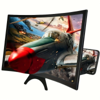 Curved Screen Display 3D HD Mobile Phone Screen Magnifier Movie Video Amplifier Holder Enlarger Smart Phone Magnifying 12 Inch