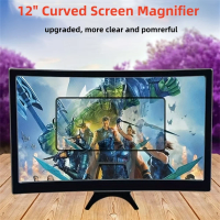 12 Inch Mobile Phone Screen Magnifier 3D HD Curved Screen Display Movie Video Amplifier Holder Enlarger Smart Phone Magnifying