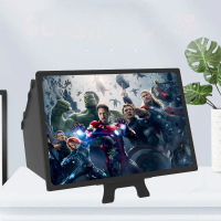 KLW F13 12 Inch Foldable 3D HD Screen Smartphone Amplifier Phone Holder for Enhanced Viewing Experience