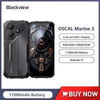 Blackview OSCAL Marine 2 Rugged Smartphone Android 15 11000mAh Battery AI Phone 6.56Inch HD+ Unisoc T615 8GB+128GB Cellphone NFC