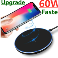 60W Wireless Charger For Sony Xperia XZ3 XZ2 OPPO Find X5 Find X3 Pro Google wireless Charging Dock Phone charger wireless
