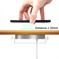 QI Wireless Charger 20mm AirSpace No Drill Aluminum Built-In Charger for iPhone 13-15 Android Hidden Wireless Charger Built in