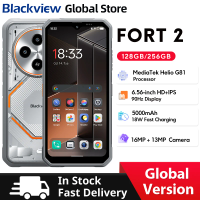 Blackview FORT 2 Rugged Smartphone 6.56" HD+ IPS 90Hz Display MTk Helio G81 5000mAh Android 15 256GB CellPhone