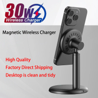 New 2025 15W Office Home Travel Desktop Fast Magnetic Wireless Chargers for iPhone 17 16 15 Samsung Mobile Phone Holder