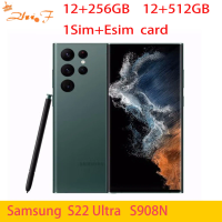 Samsung Galaxy S22 Ultra 5G S908N 12GB RAM 256/512GB ROM Snapdragon NFC S Pen Original Unlocked Cellphone