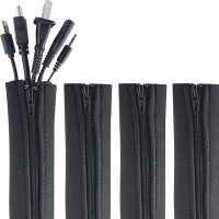 Universal Cable Management Sleeve Cord Organizer with Zipper Flexible Cable Sleeve Wrap Cover Wire Winder for Home Office