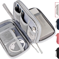 Travel Organizer Bag Cable Storage Organizer Pouch Carry Case Portable Waterproof Double Layers Storage Bags Cable Cord Charger
