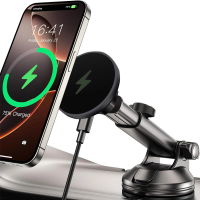UYUXIO 15W Fast Charging Windshield Dash Car Mount Phone Holder Magnetic Wireless Car Charger for iPhone 17 Pro Max 16 15 14 12