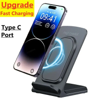Wireless Charger Stand Desktop Phone Holder For iPhone 17~12 Samsung S25 S24 Xiaomi Fast Charging Station Smartphone Charge Dock