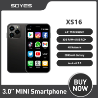 SOYES XS16 Mini Smartphone Phone 4G LTE 3GB+64GB 3Inch Cellphone Android10 2000mAh 5MP Dual SIM Mini Telephone Portable