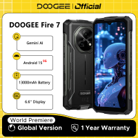 DOOGEE Fire 7 5G Rugged Phone Gemini AI 13000mAh Battery 6.6'' Display 64MP Camera Dimensity 6300 Android 15 Smartphone NFC