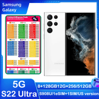 Refurbished Samsung Galaxy S22 Ultra 5G Smart Android Phone S908U 6.8-inch Snapdragon NFC Samsung S22U 108MP US Unlocked Edition
