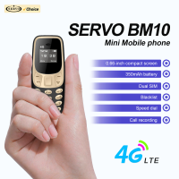SERVO BM10 LTE Mini Mobile Phone 4G Dual SIM Card Speed Dial Call Recording MP3 Player 0.66" Display Smallest Cellphones Type-C