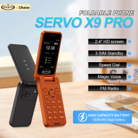 NEW SERVO X9 PRO Flip Mobile Phone 3 SIM Standby Blacklist Magic Voice Speed Dial MP4 Player FM Radio 2G GSM Foldable Cellphones