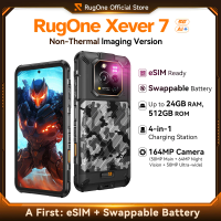 RugOne Xever 7 5G Rugged Phone Android 15 Smartphone 512GB ROM 12+12GB RAM 6.67" 120Hz AMOLED NFC 5500mAh Swappable Battery