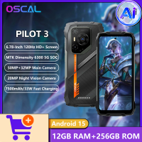 OSCAL PILOT 3 AI Rugged Phone Dimensity 6300 5G 6.78" 120Hz Screen 12GB RAM+256GB ROM 20MP Night Vision 7500mAh 33W Smartphone