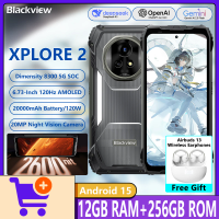 Blackview XPLORE 2 Rugged Phone 12+256GB Dimensity 8300 5G 6.73-inch 120Hz Screen 20000mAh Battery 120W Android 15 Smartphone