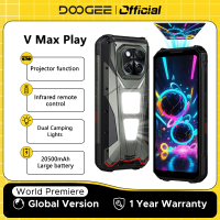 DOOGEE V Max Play 5G Projector Rugged Phone 6.78" 120Hz 20500mAh Dual Camping Lights16GB+512GB 200MP Main Camera NFC Smartphone