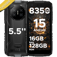 DOOGEE Fire 3 Pro Smartphone 5.5" IP68 Rugged Phone HD+ Display 16GB+128GB Android 16 8350mAh Battery Unsioc T7200 NFC Face ID