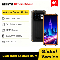 HOTWAV Cyber 13 Pro Rugged Phone 10800mAh Battery 12GB+256GB Mobile Phone 64MP Camera 6.6'' FHD+ 2K Smartphone Android 13 NFC