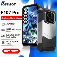 Fossibot [F107 Pro] Android 15 Rugged Mobile Phone 30GB (12+18) 512GB 28000mAh 66W 200MP+32MP NFC/GPS Dual Bright Flashlights
