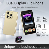 Classic Folded Push Button Phone Clamshell Two Screens Torch Small Size Dual Sim Cards Pocket Senior Phone Unlocked