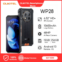 OUKITEL WP28 Rugged Smartphone, 15GB+256GB, 48MP Rear Camera cellphones, 10600mAh Battery, 6.52" Screen mobilephones, EU Plug