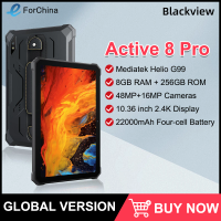 Blackview Active 8 Pro Rugged Tablet PC 10.36" 2.4K Display 8+256GB Android 14 Helio G99 Octa Core Tablets 22000mAh Battery NFC