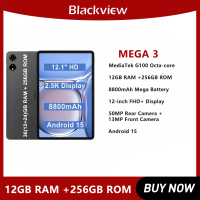 Blackview Tablet 12.1Inch 2.5K 90Hz Display 12GB 256GB 8800mAh Tablets PC Android 15 33W Fast Charging 50MP MEGA 3 Smart Pad