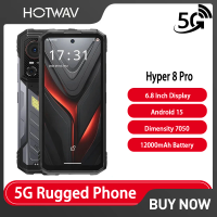 HOTWAV Hyper 8 Pro 5G Rugged Phone 6.8 12GB+512GB Mobile Phone 108MP Camera 12000mAh 55W NFC Dimensity 7050 20MP Night Vision