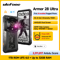 Ulefone Armor 28 Ultra 5G AI Rugged Phone 1TB ROM 32GB RAM Smartphone Android Dimensity 9300+ 6.67"AMOLED 120W Fast charge