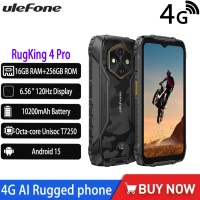 NEW Global Ulefone RugKing 4 Pro AI 4G Rugged Smartphone Android 15 5.45 " Up To 16GB+256GB Mobile Phone 10200mAh NFC Cellphone