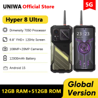 HOTWAV Hyper 8 Ultra Walkie-Talkie Rugged Phone Dimensity 7050 Mobile Phones 12GB 512GB 12000mAh 108MP NFC Smartphone Android 15