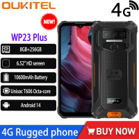Oukitel WP23 Plus 4G Rugged Smartphone Android 14 6.52" HD 8GB+256GB Unisoc T606 Octa-core Mobile Phone 10600mAh 13MP NFC Phones