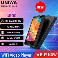 NEW UNIWA MP004 Player Android 14 with Bluetooth and WiFi 4 4+64GB 2000mAh MP3 MP4 Players Whatsapp YouTube Unable To Use Sim