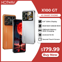 HOTWAV X100 GT Android 16 Smartphone 6.9'' 120Hz 48MP 5160mAh 20W Mobile Phone with Second Screen 8GB 256GB IR Blaster Cellphone