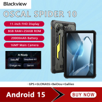 Blackview OSCAL SPIDER 10 Rugged Pad 11 Inch FHD+ IPS Display 8GB 256GB Tablets 20000mAh Battery 13 MP Android 15 Tablet PC