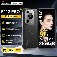 Fossibot F112 Pro 5G Android 14 Rugged Smartphone 24GB(8+16) 256GB 6.88" HD+ 7150mAh Mobile Phone 50MP Camera NFC Cellphone