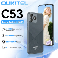 Oukitel C53 Smartphone 6.6" Crystal Clear Display 13MP Telephon Portable 8GB(4+4)+64GB 4300mAh Battery Android 14 Mobile Phone