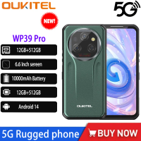 Oukitel WP39 PRO 5G Rugged Smartphone 11000mAh 6.6 Dimensity 6300 IP68/IP69K 12GB+512GB Mobile Phones 64MP Android 14 NFC Phone