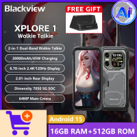 Blackview XPLORE 1 Walkie Talkie 5G AI Rugged Phone 2.1"Rear Screen 16GB+512GB Dimensity 7050 5G 64MP 20000mAh 55W Android 15