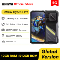 HOTWAV Hyper 8 Pro 5G Rugged Phone 125dB Loudspeaker 6.8 Inch 12GB+512GB Mobile Phones 108MP Camera 12000mAh 55W Cellphone NFC